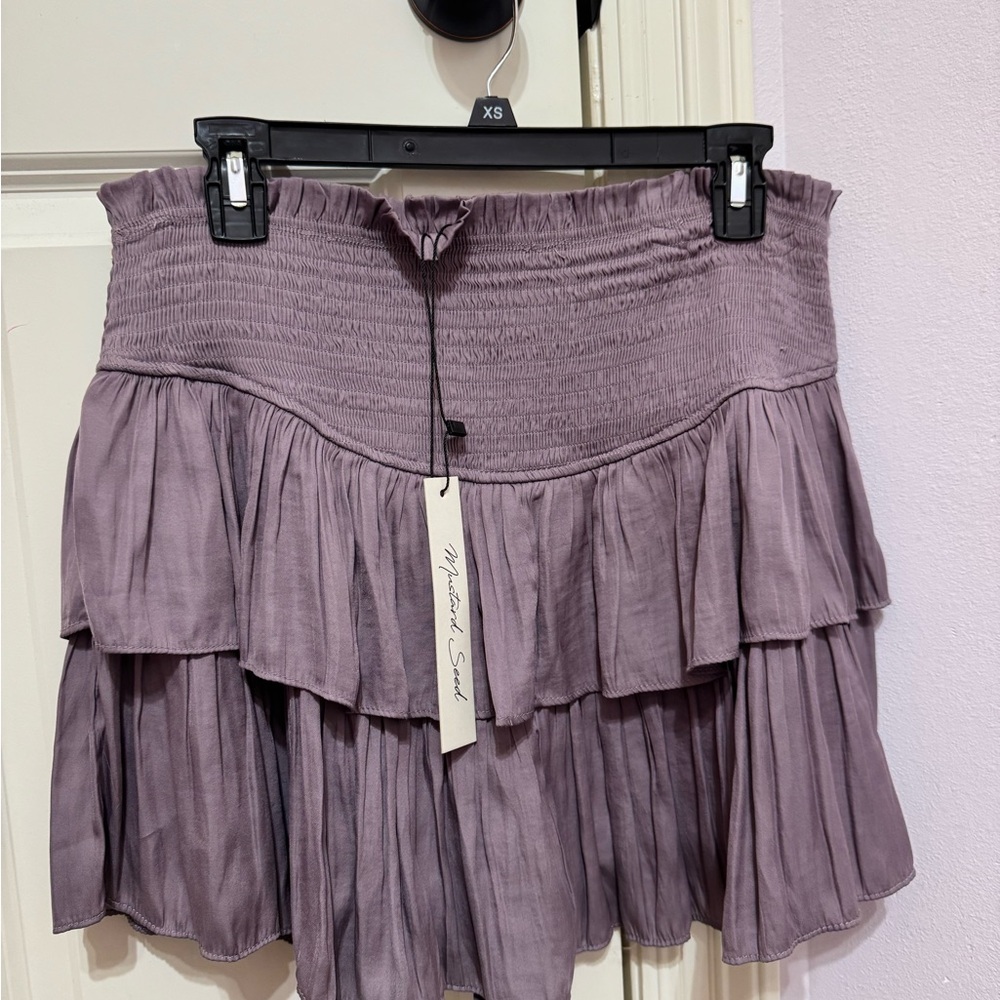 NETMustard Seed Purple Smocked Mini Skirt